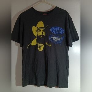 Black Graphic Tour T-Shirt - Yellow & Blue Print